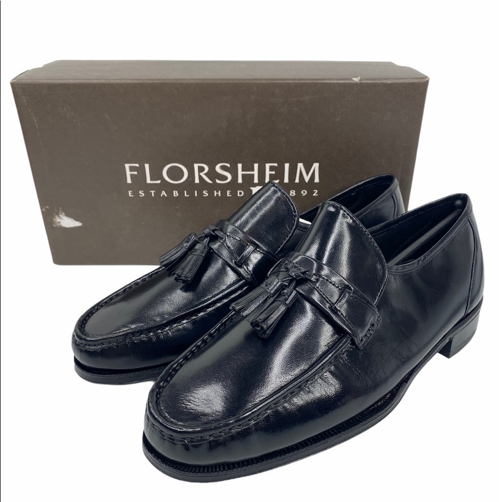 Florsheim Como Moc Toe Tassle Loafer Black Shoes - Picture 3 of 13